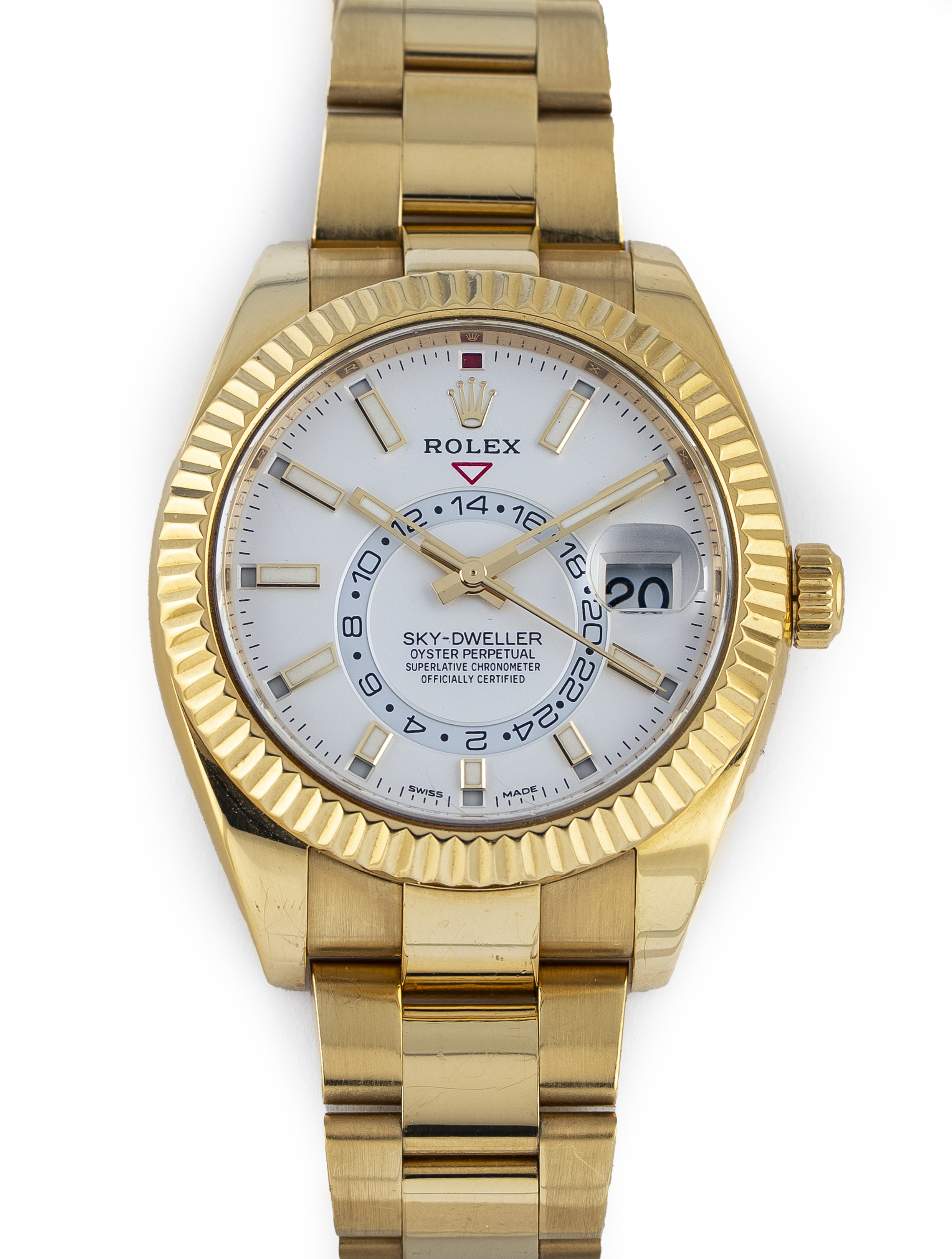 Rolex Rolex Sky-Dweller 42mm 18k Yellow Gold White Dial