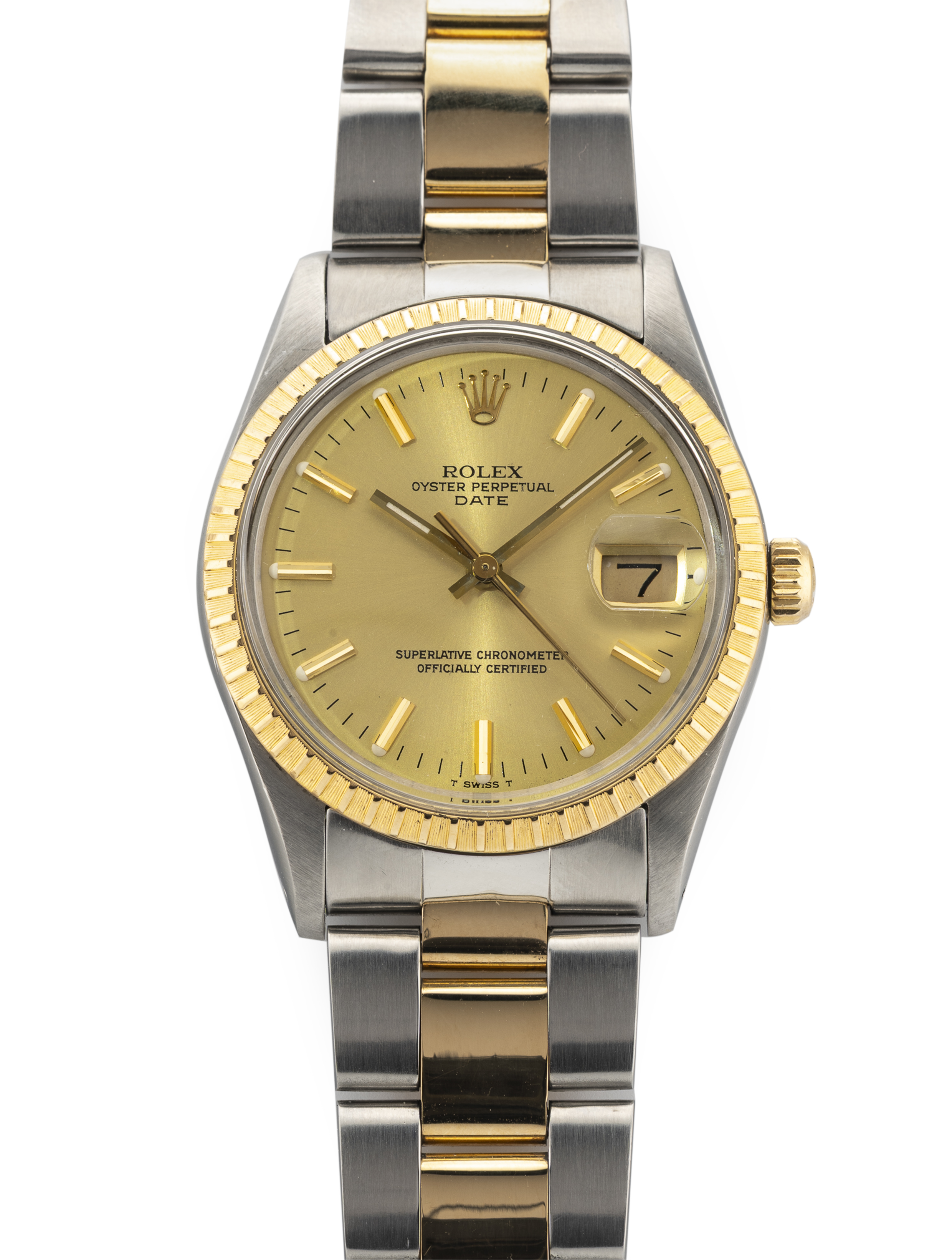 Rolex Vintage Oyster Perpetual Date 34 Stainless Steel/18k Yellow Gold - Ref# 15053