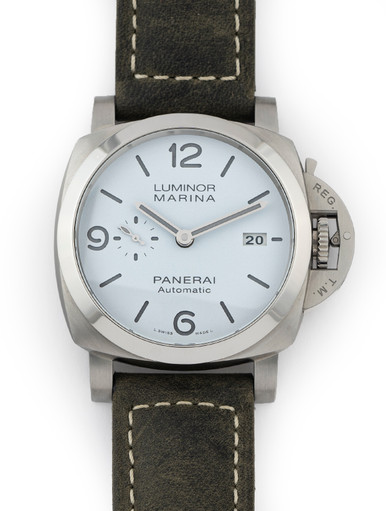 Panerai Luminor 1950 Marina Auto 44 eSteel White Dial PAM1314 - Boutique Exclusive