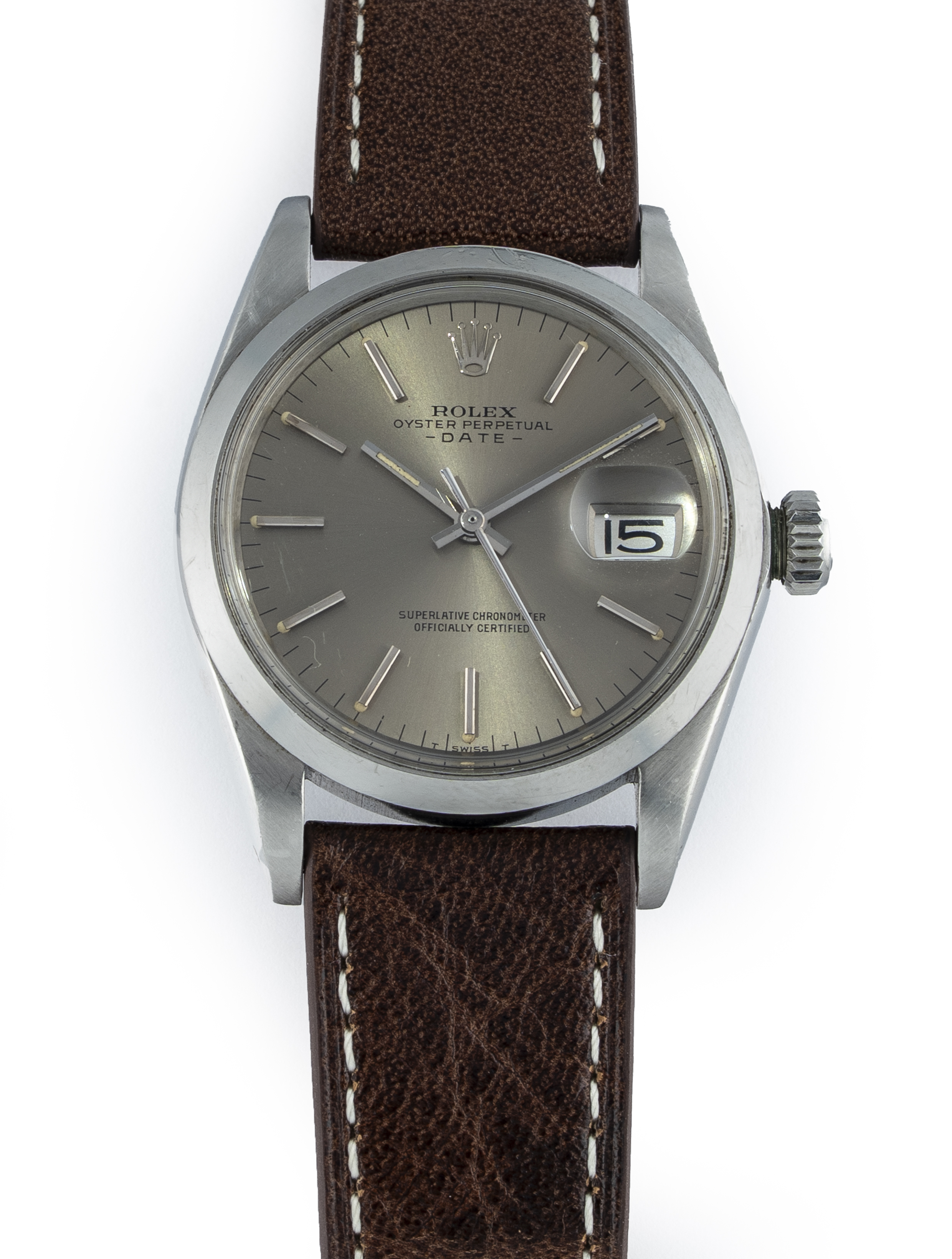 Rolex Vintage Oyster Perpetual Date 34mm Stainless Steel - w original Rolex Certificate