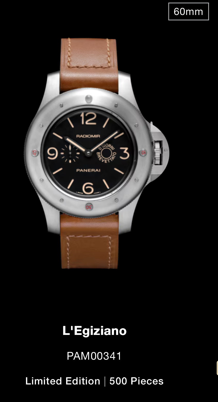 Panerai PAM341 aka 'Egiziano' aka 'Egyptienne' Diver Stainless Steel Vintage Re-Edition