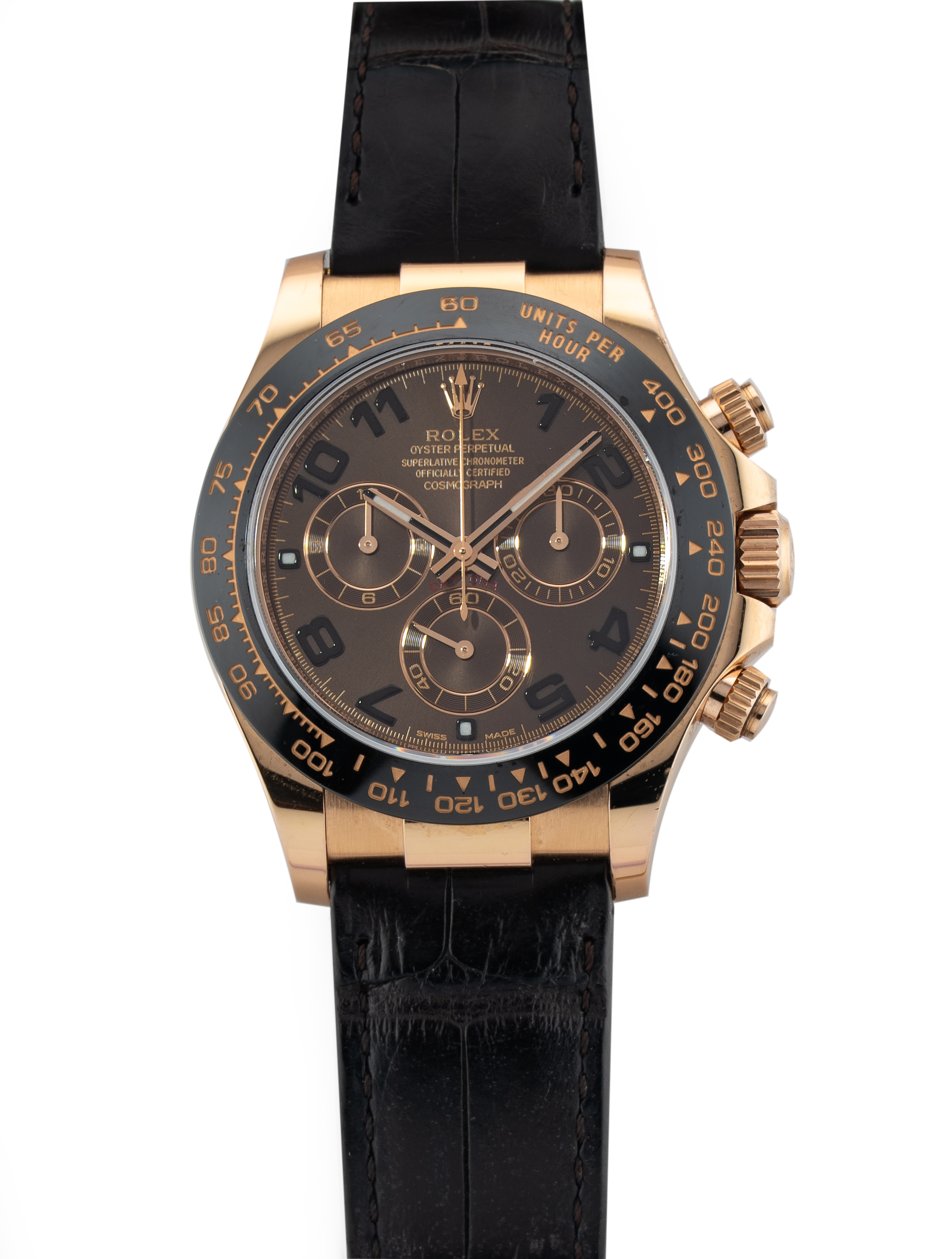 Rolex Daytona Chronograph 18k Everose Gold Chocolate Dial and Ceramic Bezel - Ref 126