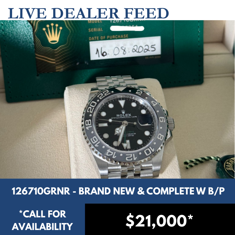 Rolex GMT-Master II 'Bruce Wayne' Jubilee Bracelet 126710GRNR- Brand New Aug 2025