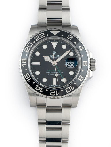Rolex GMT-Master II Black Ceramic Bezel Green GMT Hand 116710LN - 100% Complete 04/2015 (Discontinued)