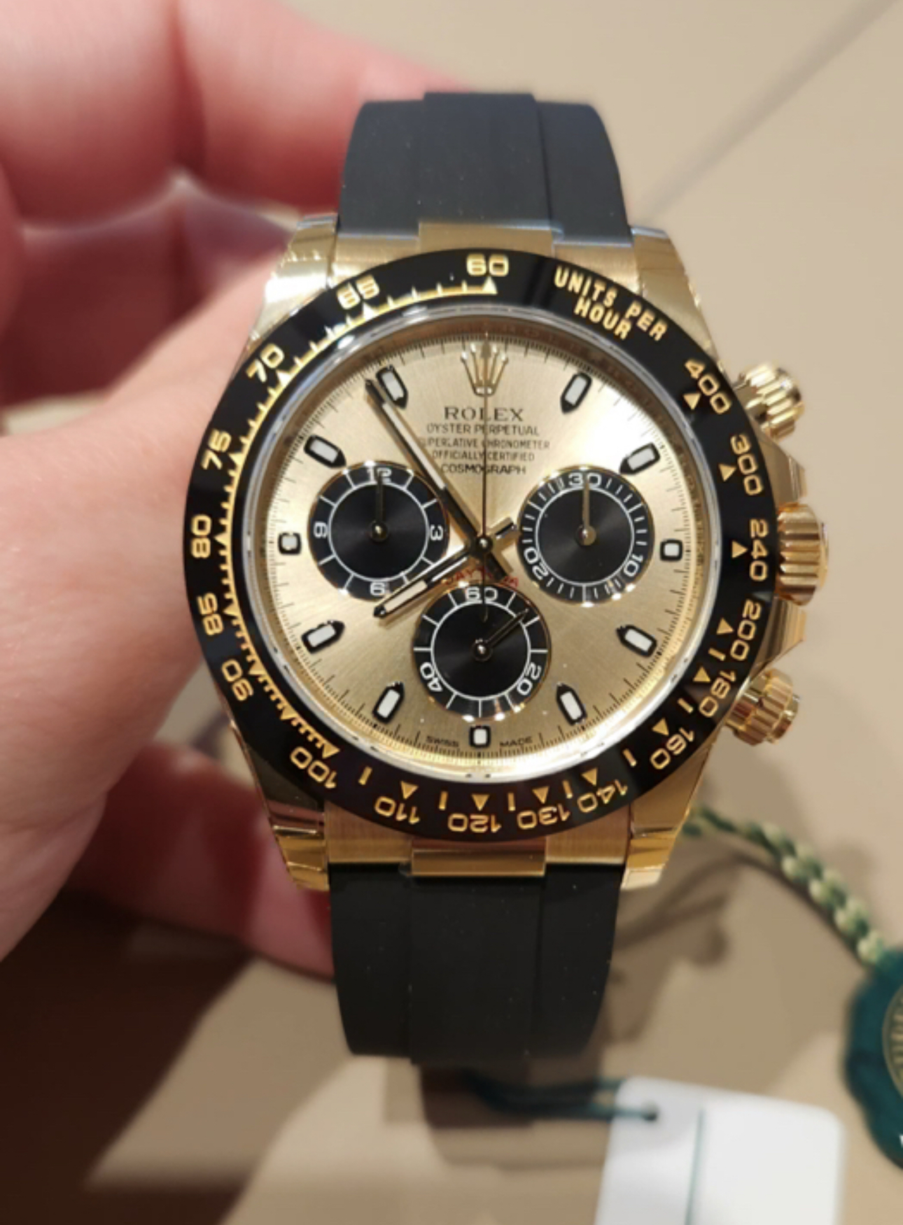 Rolex Daytona Chronograph Oysterflex 40mm 18k Yellow Gold 'Pikachu' Panda Dial 116518LN - 100% Complete